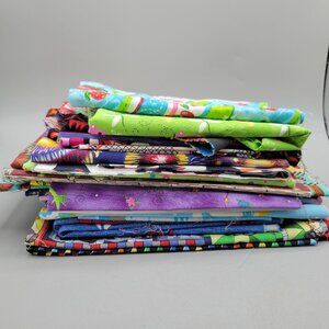 Novelty Fabric Scraps Various Prints Crafting Quilting Fabric Bundle 2.4 lbs
